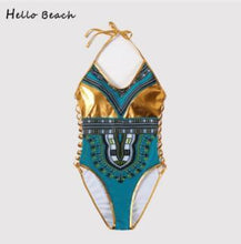 Load image into Gallery viewer, African High Cut Sexy High Neck Monokini Swimsuit - BikiniOmni.com

