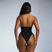 Load image into Gallery viewer, Backless Mesh Front Halter Neck Monokini - BikiniOmni.com
