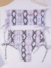 Load image into Gallery viewer, Bandeau Snake Print Tied Bikini - BikiniOmni.com
