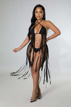 Load image into Gallery viewer, Banding Triangle Bag Fringe Split Large Swimsuit - BikiniOmni.com
