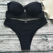 Load image into Gallery viewer, Black Low-Waist Bikini - BikiniOmni.com
