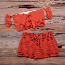Load image into Gallery viewer, Bohemian Crochet Knitted High-Waist Bikini - BikiniOmni.com
