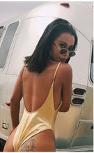 Load image into Gallery viewer, Bronze Pink &amp; Gold Deep Plunge One-Piece Swimsuit - BikiniOmni.com
