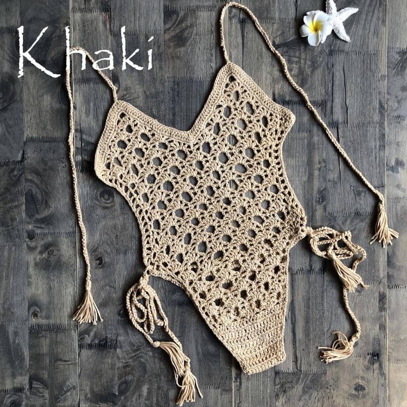 Crochet Hand-knitted Monokini Swimsuit - BikiniOmni.com
