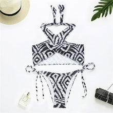 Load image into Gallery viewer, Cross Over Split High Waist Bikini - BikiniOmni.com

