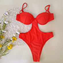 Load image into Gallery viewer, Fashion Personality Orange Trikini - BikiniOmni.com
