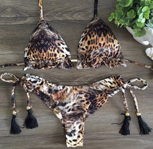 Load image into Gallery viewer, Floral &amp; Leopard Split-Print High Waist Bikini - BikiniOmni.com
