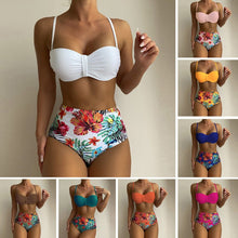 Load image into Gallery viewer, Floral Print Spaghetti Strap High Waist Bikini - BikiniOmni.com
