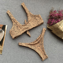 Load image into Gallery viewer, Leopard Print Backless Sexy Bikini - BikiniOmni.com
