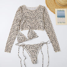 Load image into Gallery viewer, Leopard Print Long Sleeve Mesh Swimsuit - BikiniOmni.com
