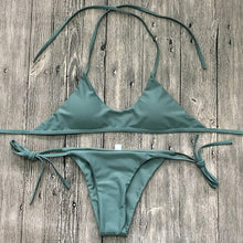 Load image into Gallery viewer, Low Waist Sexy Combat Green Bikini - BikiniOmni.com
