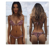 Load image into Gallery viewer, Multi-Color Striped High Waist Bikini - BikiniOmni.com
