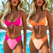Load image into Gallery viewer, Neon Split Bikini With Contrast Stitching - BikiniOmni.com
