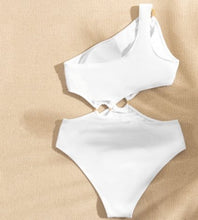 Load image into Gallery viewer, One Shoulder Bikini One Piece Swimsuit Solid Multicolor - BikiniOmni.com
