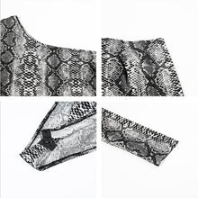 Load image into Gallery viewer, One Shoulder Snake Print Monokini Bodysuit - BikiniOmni.com
