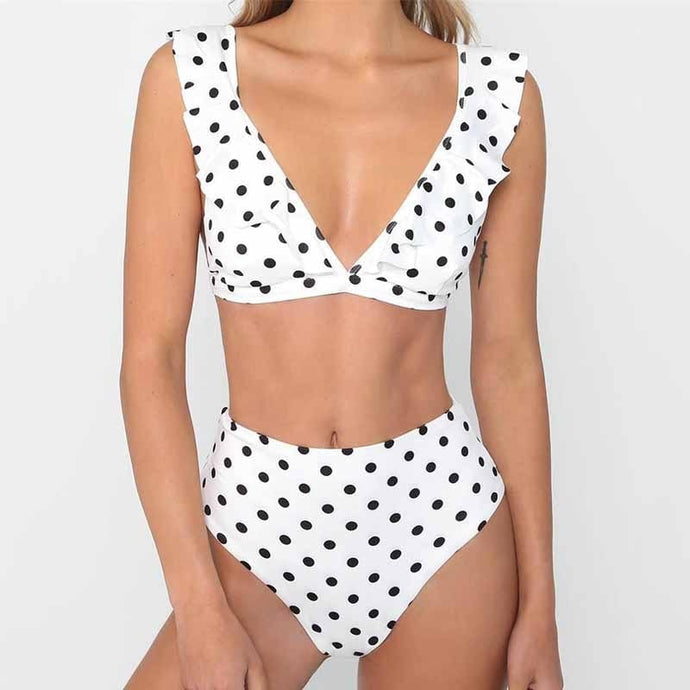 Polka Dot High Waist Swimwear - BikiniOmni.com
