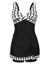 Load image into Gallery viewer, Printed Chest Cross Skirt Two Piece Tankini Swimsuit - BikiniOmni.com
