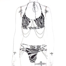 Load image into Gallery viewer, Printed Tether Chain Bikini Fashion Swimsuit Set - BikiniOmni.com
