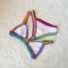 Load image into Gallery viewer, Sexy Hand Knitted Crochet Colorful Bikini - BikiniOmni.com
