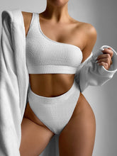 Load image into Gallery viewer, Sexy Lady In Swimsuit Solid Color Bikini One-shoulder - BikiniOmni.com
