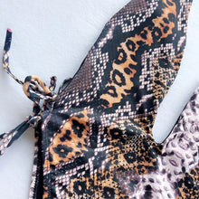 Load image into Gallery viewer, Sexy Snake &amp; Leopard Deep V One-Piece Monokini - BikiniOmni.com
