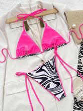 Load image into Gallery viewer, Sexy Zebra Print with Hot Pink Trim High Waist Bikini by Bikiniomni - BikiniOmni.com
