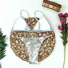 Load image into Gallery viewer, Silver Metallic High Waist Bikini - BikiniOmni.com
