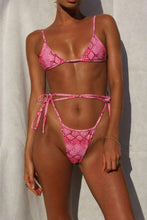 Load image into Gallery viewer, Snakeskin Print Ladies Split High Waist Bikini - BikiniOmni.com
