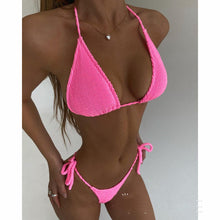 Load image into Gallery viewer, Solid Color Backless Bikini Swimsuit - BikiniOmni.com
