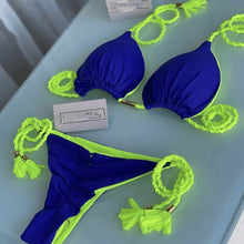 Load image into Gallery viewer, Solid Color Braided High Waist Bikini - BikiniOmni.com
