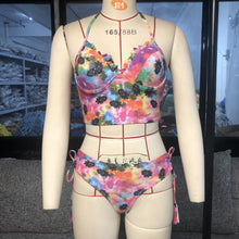 Load image into Gallery viewer, Split Tie Dye Underwired Low Waist Bikini - BikiniOmni.com
