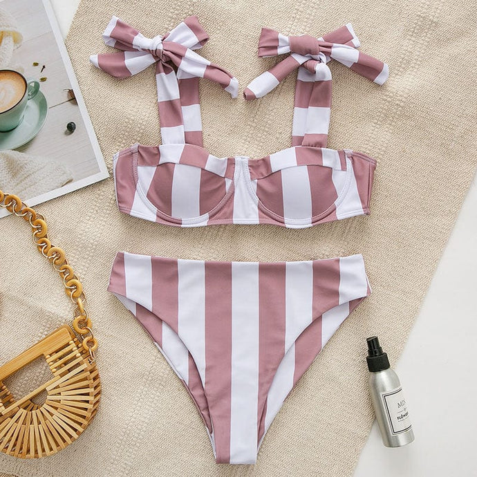 Striped Hot Spring Beach Bikini - BikiniOmni.com