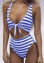 Load image into Gallery viewer, Striped One-Piece Monokini Swimsuit - BikiniOmni.com
