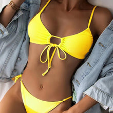 Load image into Gallery viewer, Stylish Casual Hollowed Out High Waist Bikini - BikiniOmni.com

