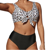 Load image into Gallery viewer, Swimsuit Bikini Leopard Print High Waist Tie - BikiniOmni.com
