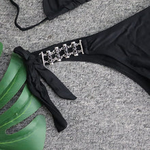 Load image into Gallery viewer, Tied Metal Chain High Waist Sexy Bikini Swimsuit - BikiniOmni.com
