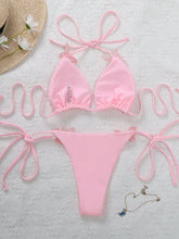 Load image into Gallery viewer, Women&#39;s Pink Lace-Up Butterfly Bikini - BikiniOmni.com
